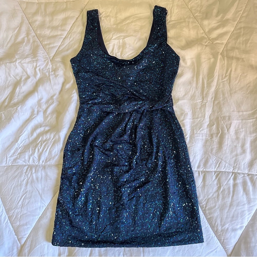 Blue Sequin Cocktail Dress